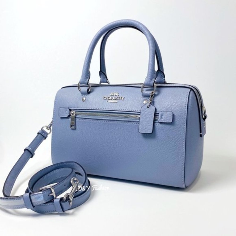 COACH Bag Rowan Satchel Handbag in Twilight Blue - Picture 1 of 11